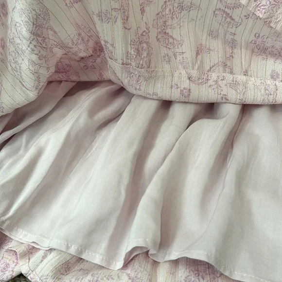 New House of Harlow 1960 Pink Purple Boho Mini Dress Paisley Long Sleeve size XS - Picture 10 of 12